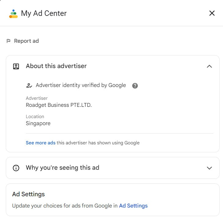 Spy on competitors Google ads