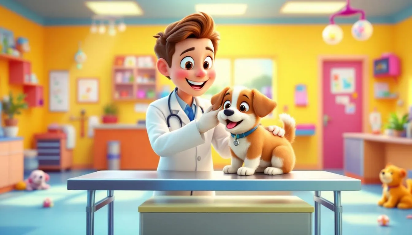 A veterinarian examining a pet at Petco's veterinary care services.
