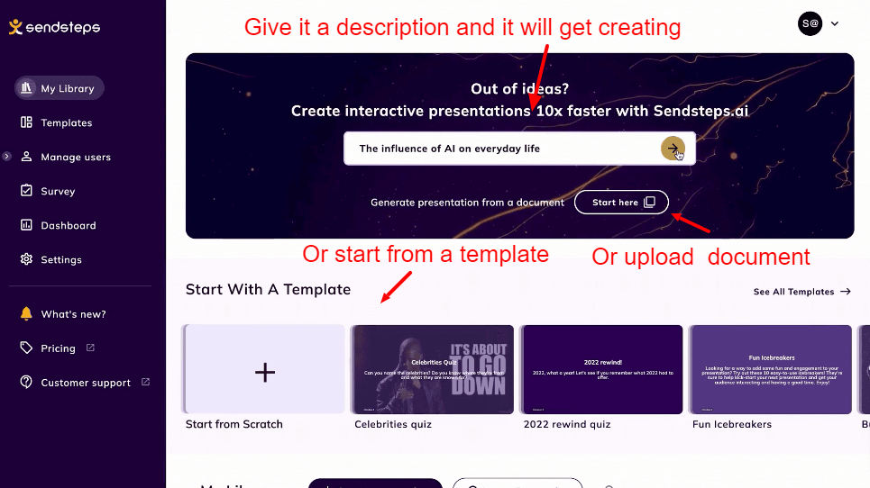 Image of Sendsteps presentation portal