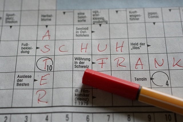 crossword, riddle, newspaper