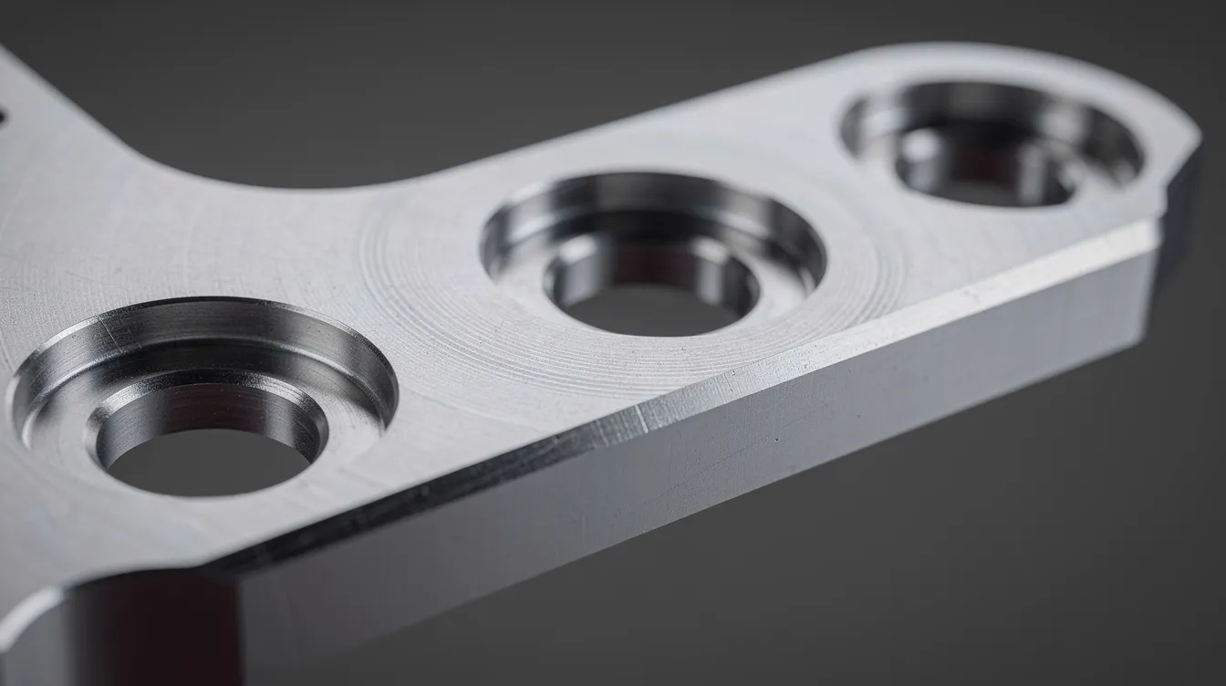 This image features a close-up view of a precision CNC machined titanium aerospace bracket, showcasing intricate details such as multiple mounting holes and smooth mating surfaces, highlighting its high precision and suitability for aerospace components. The bracket exemplifies the quality and craftsmanship associated with rapid prototyping services in the aerospace industry.