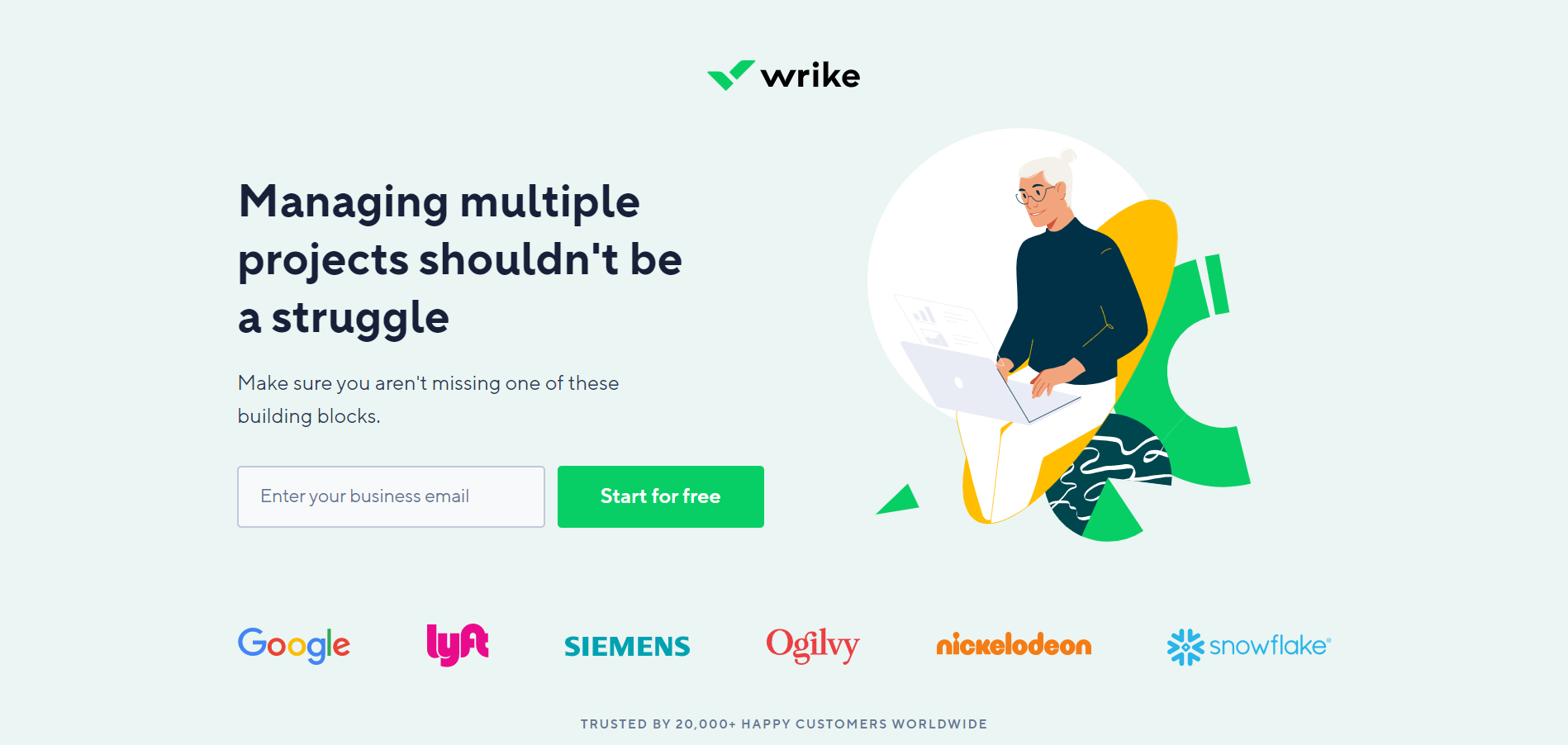 Wrike main page