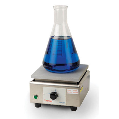 A high-quality lab hot plate with a round top design, perfect for scientific experiments and research.