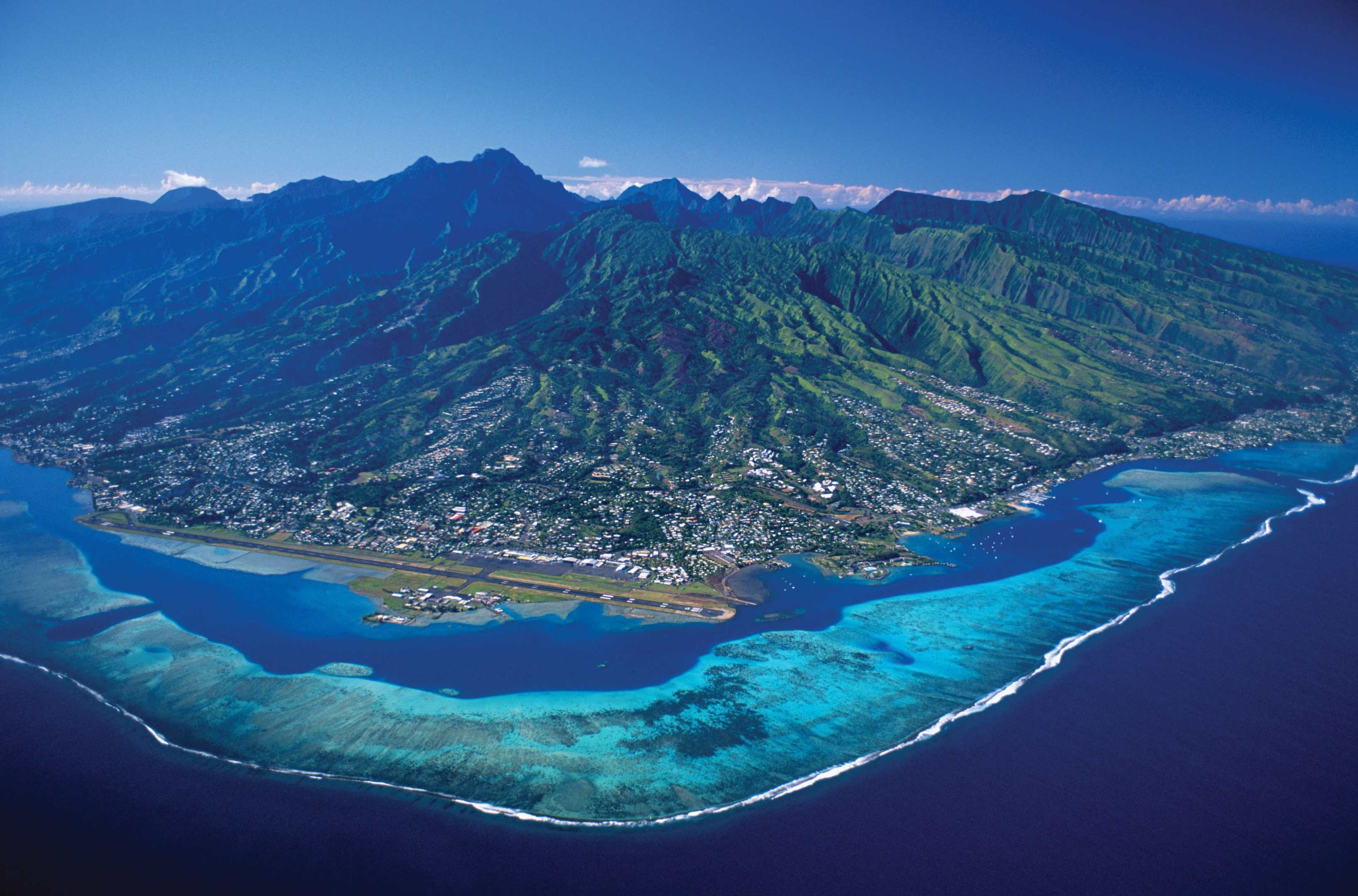 Aerial view of island of Moorea
