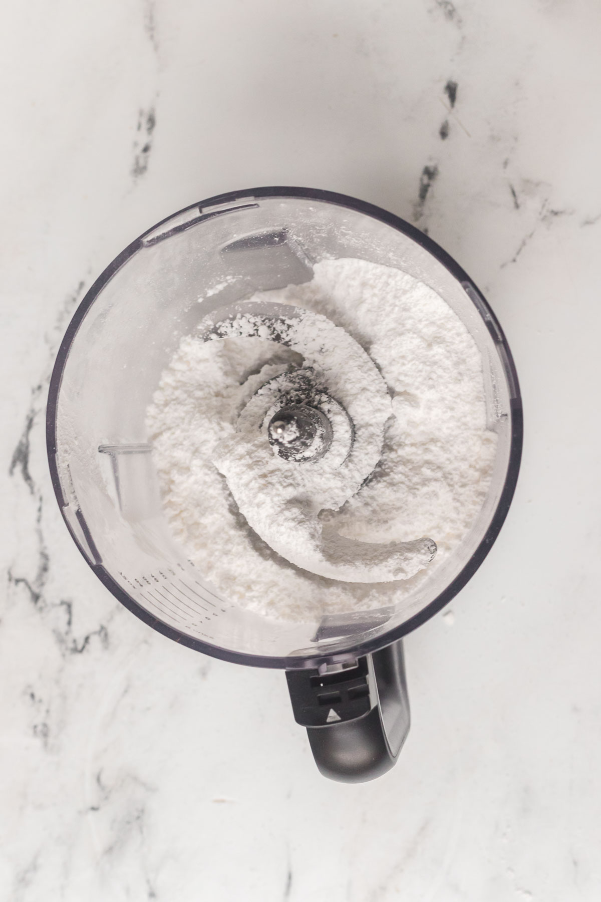 homemade powdered sugar in a food processor