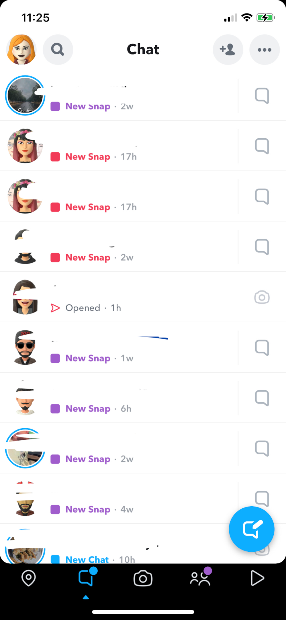 Screenshot of Snapchat chats