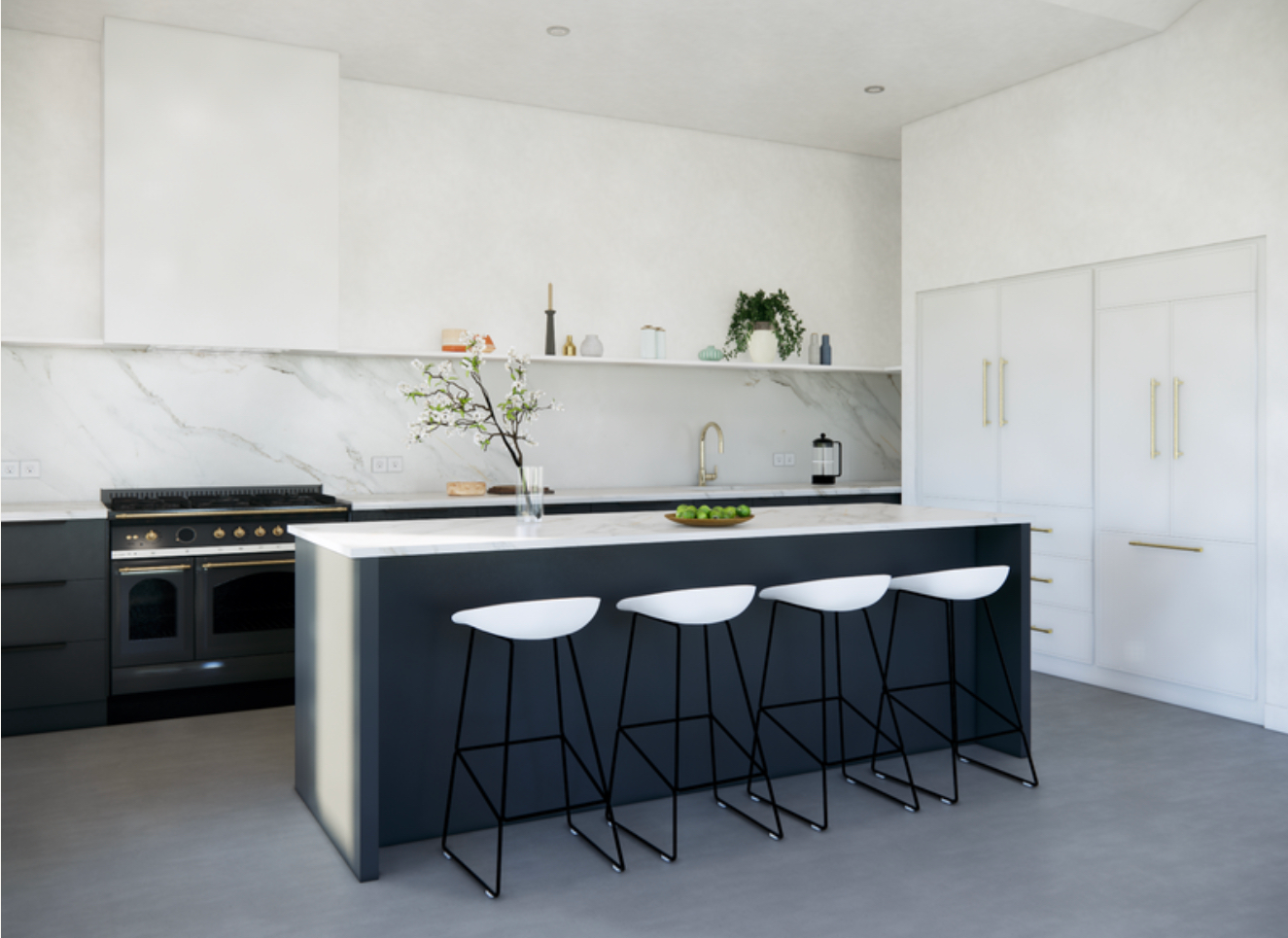 black and white kitchen design