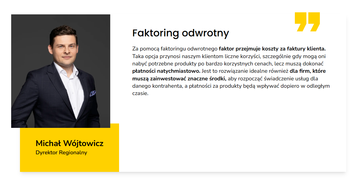 Ekspert eFaktor, Michał Wójtowicz o faktoringu odwrotnym.