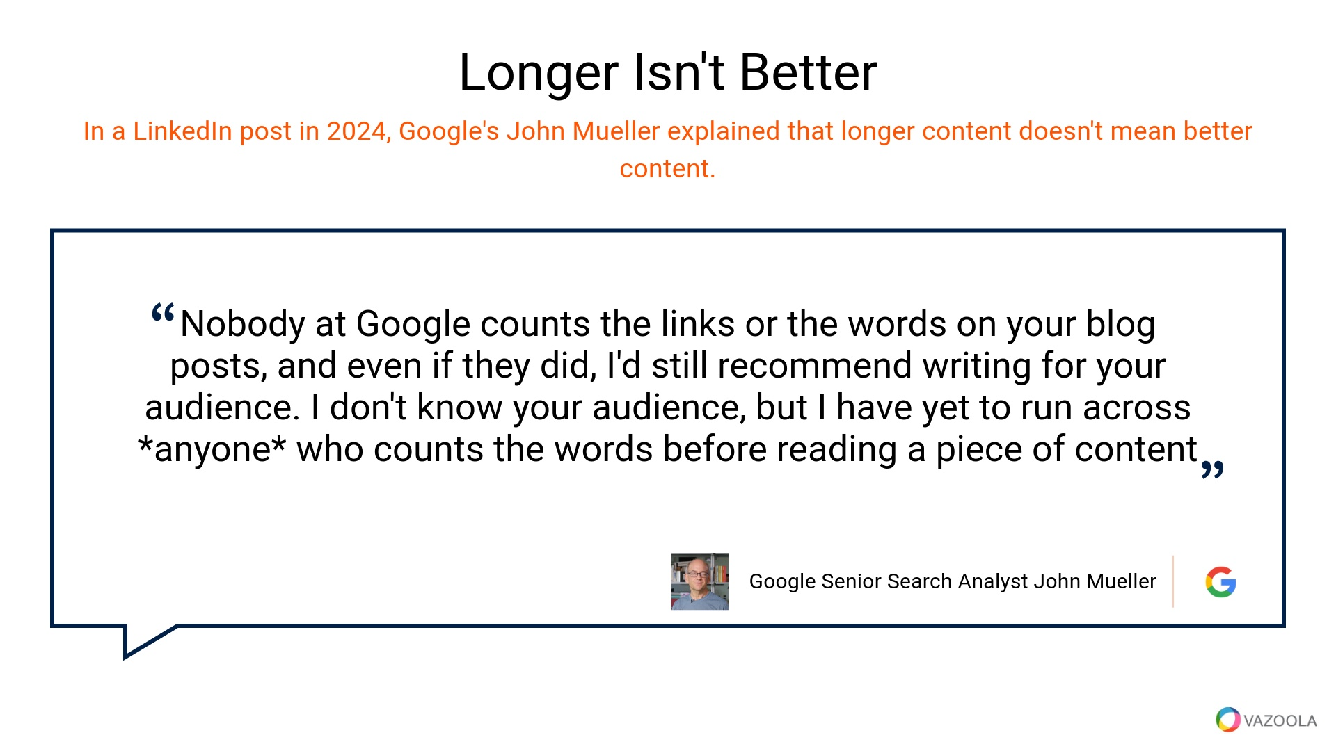 What does Google say about word count?