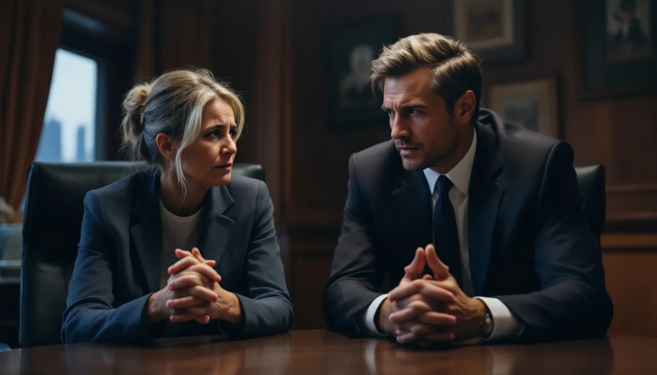 A worried parent receiving legal advice after their child's arrest.