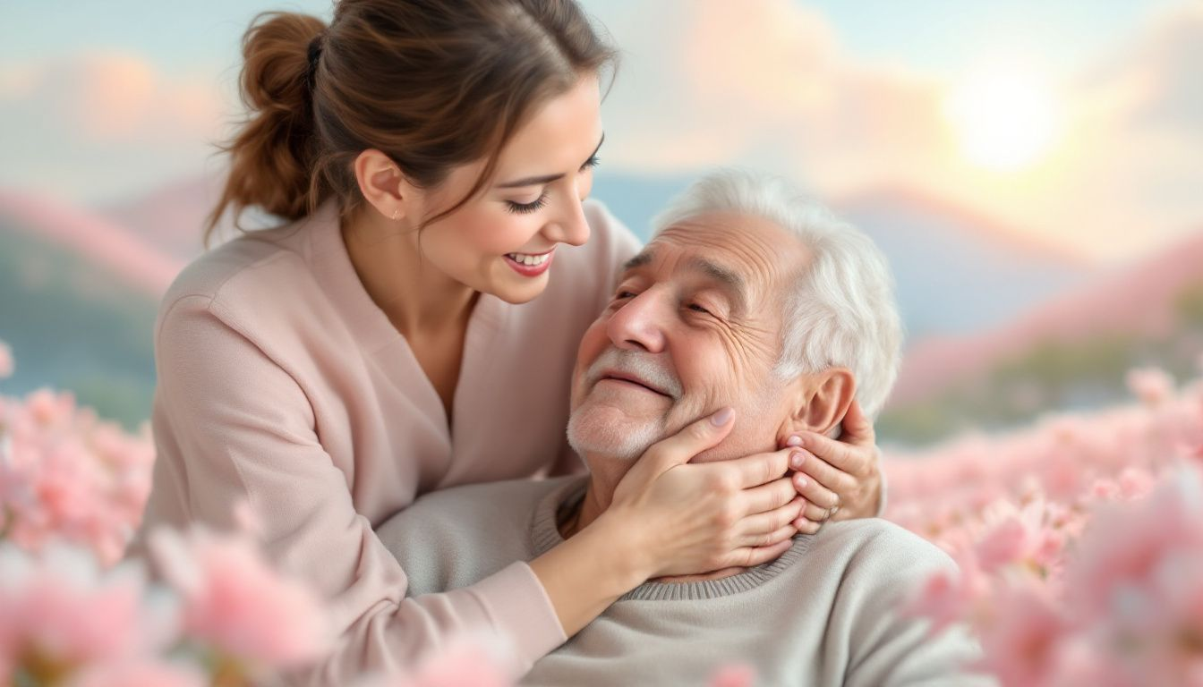 A family member supporting a stroke survivor during emotional recovery.
