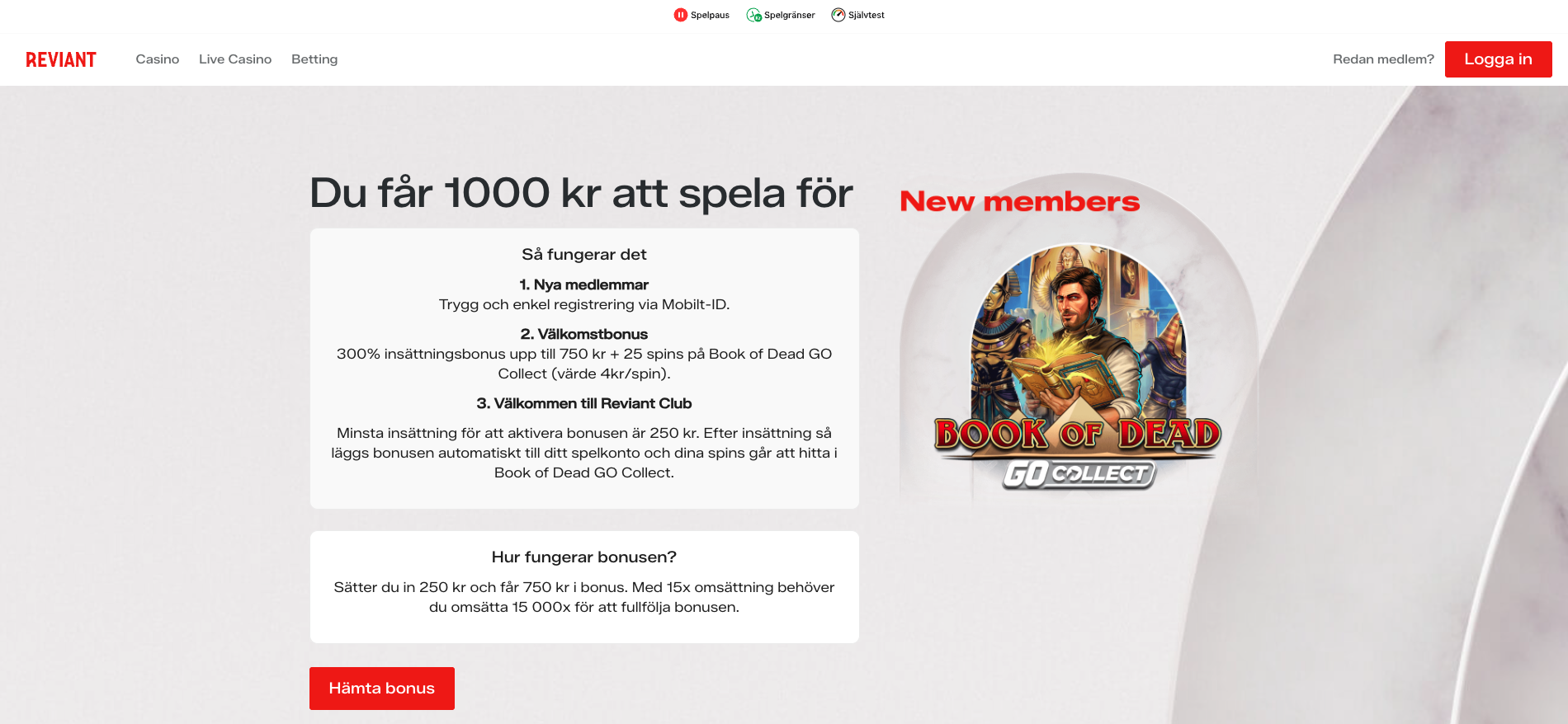 Reviant casino bonus 1000 kr och 25 free spins – nytt casino med svensk licens, Swish och snabba uttag för nya spelare