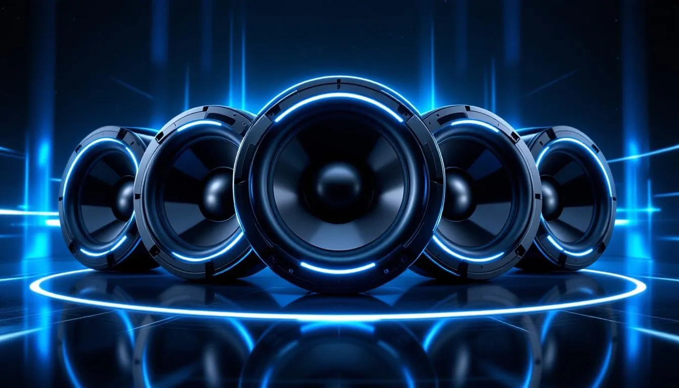 Top 5 best car 12 inch subwoofers displayed together.