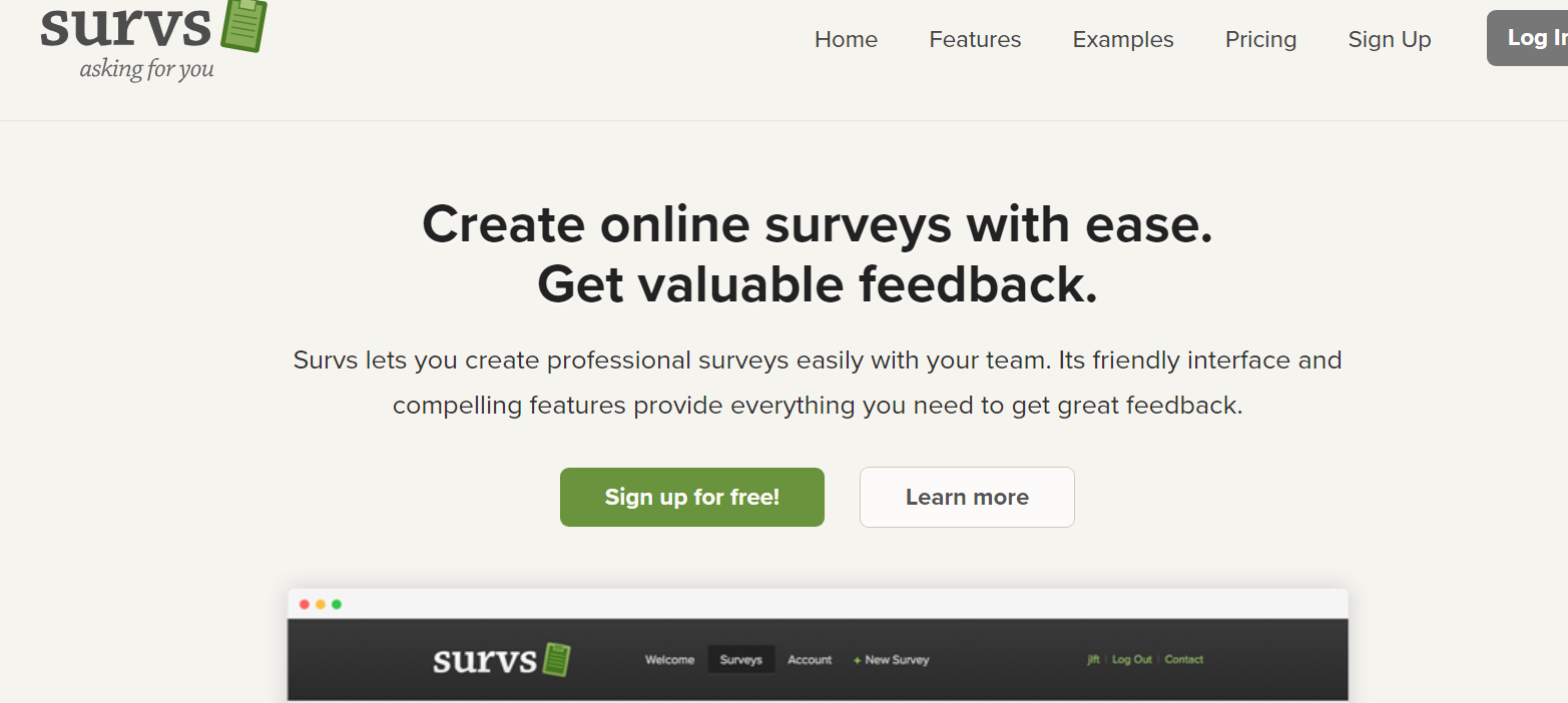 Survs online survey software