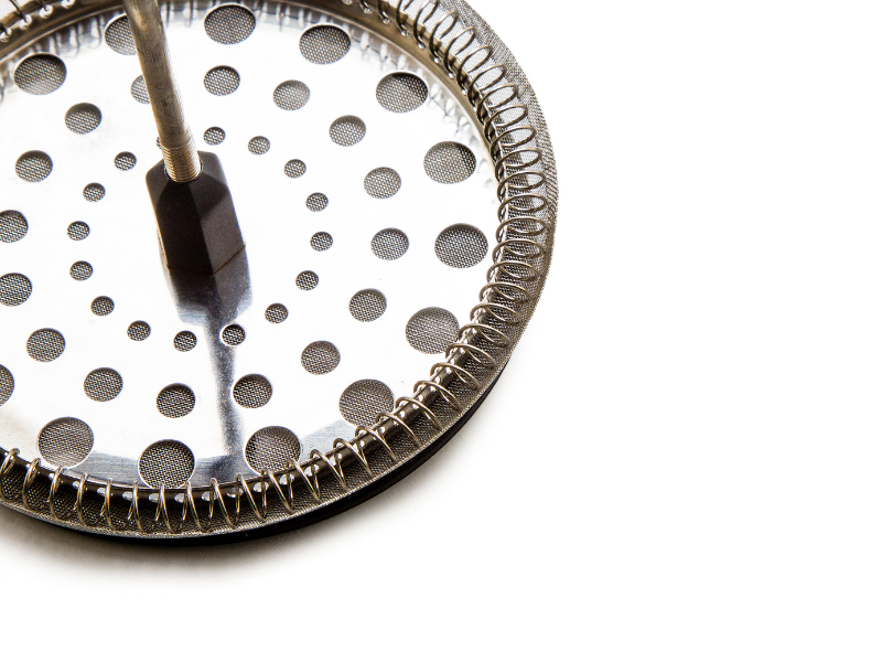 Filtro da french press em detalhe. Imagem: EkaterinaZakharova de Getty Images - Canva.