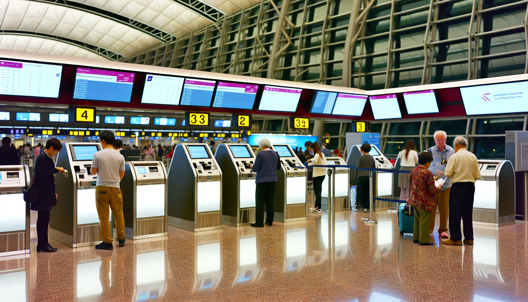 Copa Airlines check-in kiosks at JFK airport terminal