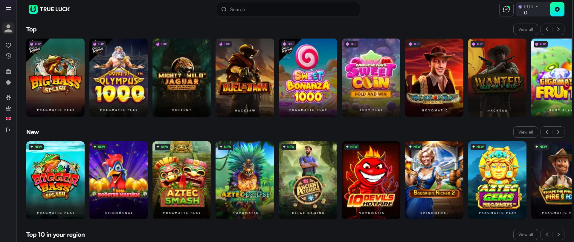 TrueLuck Casino library