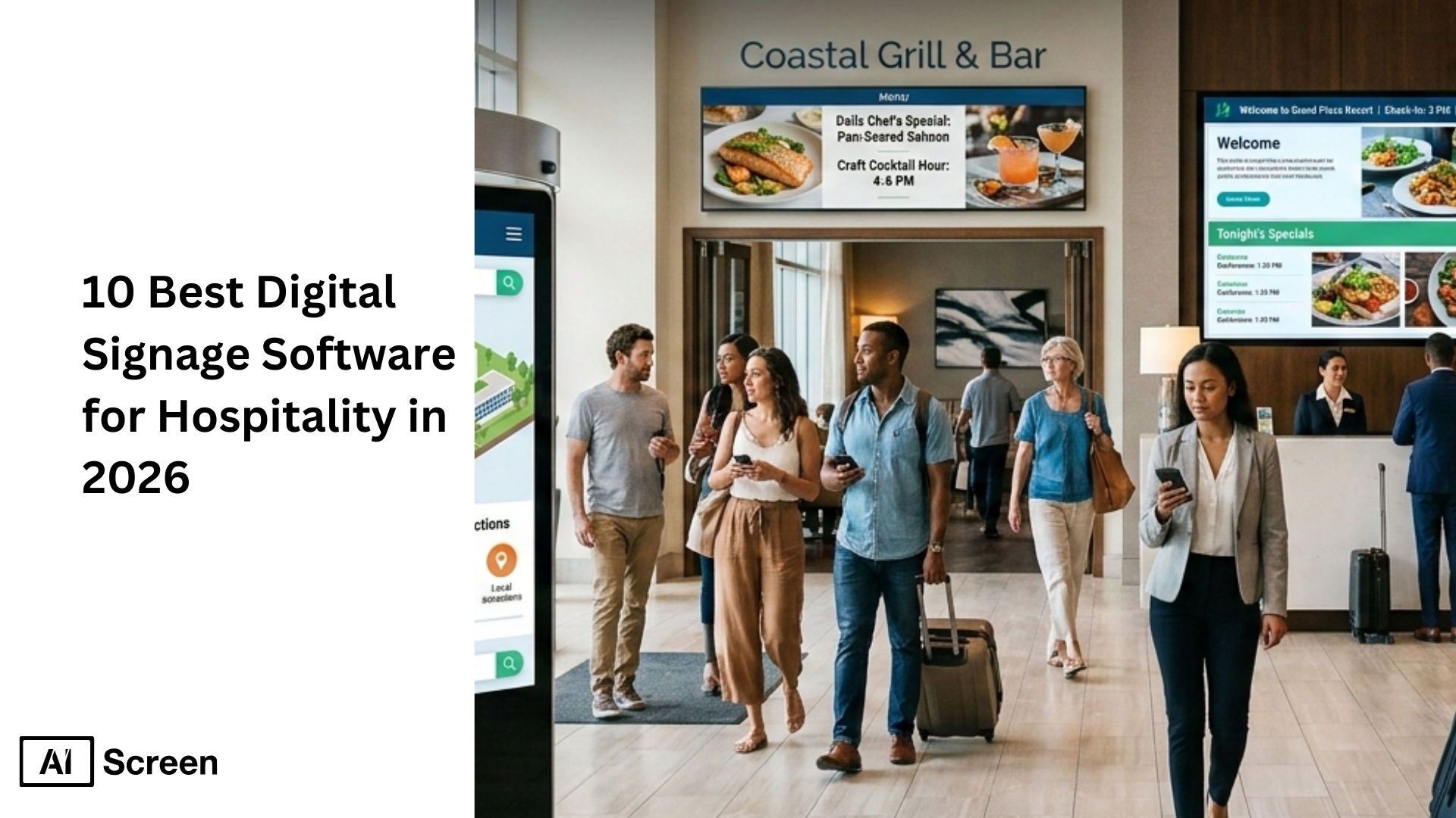 hotel lobby digital signage display