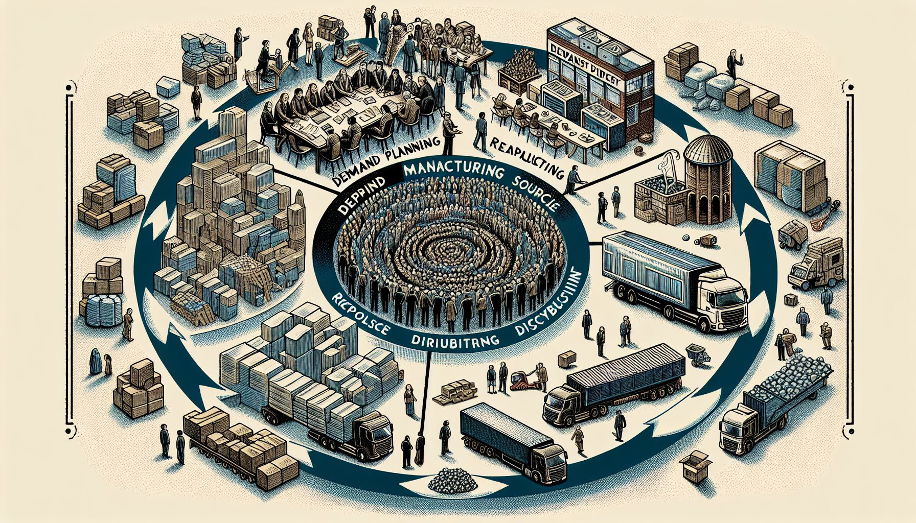 Illustration of key components of the supply chain