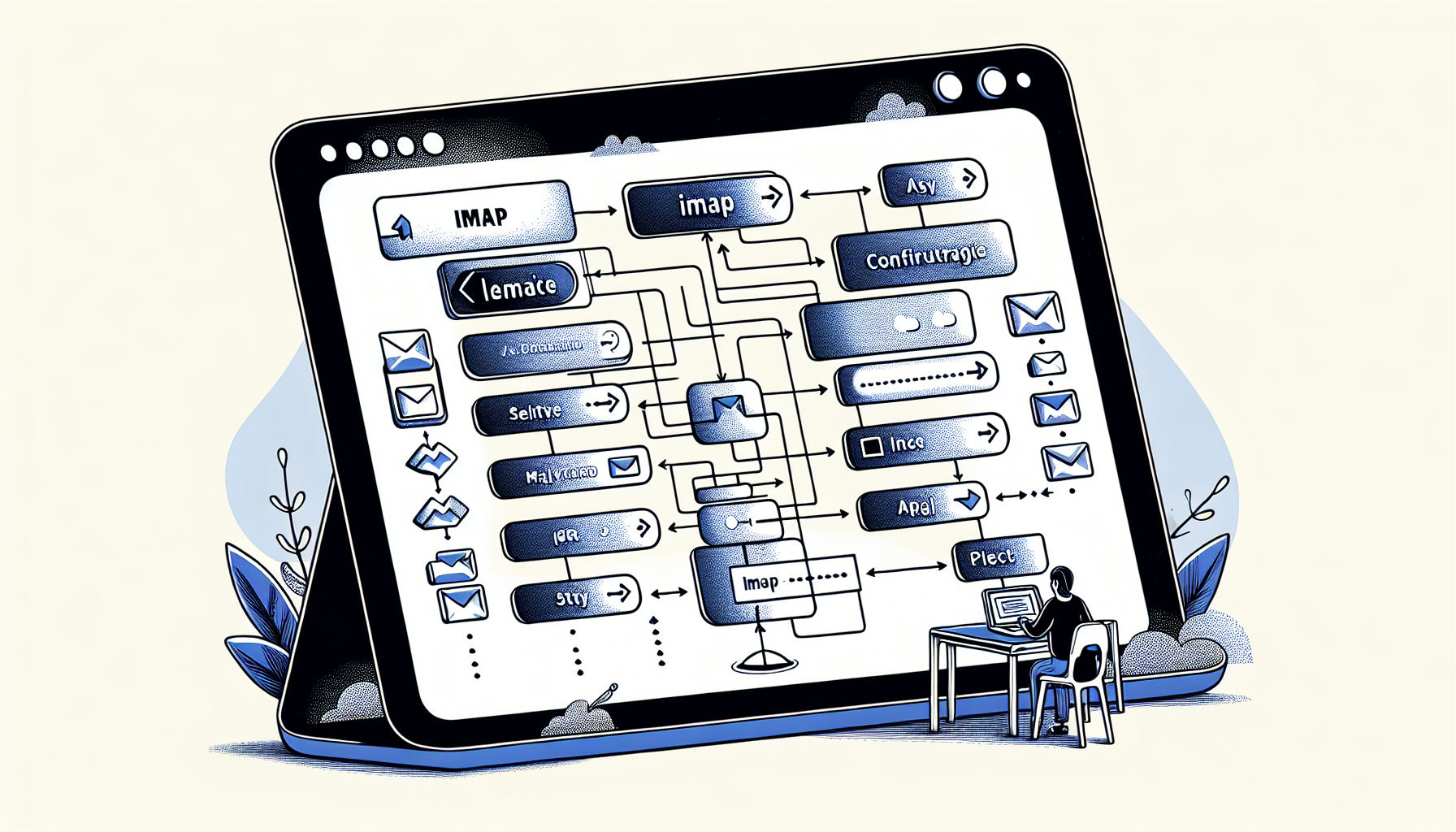 Illustration of email client setup for IMAP