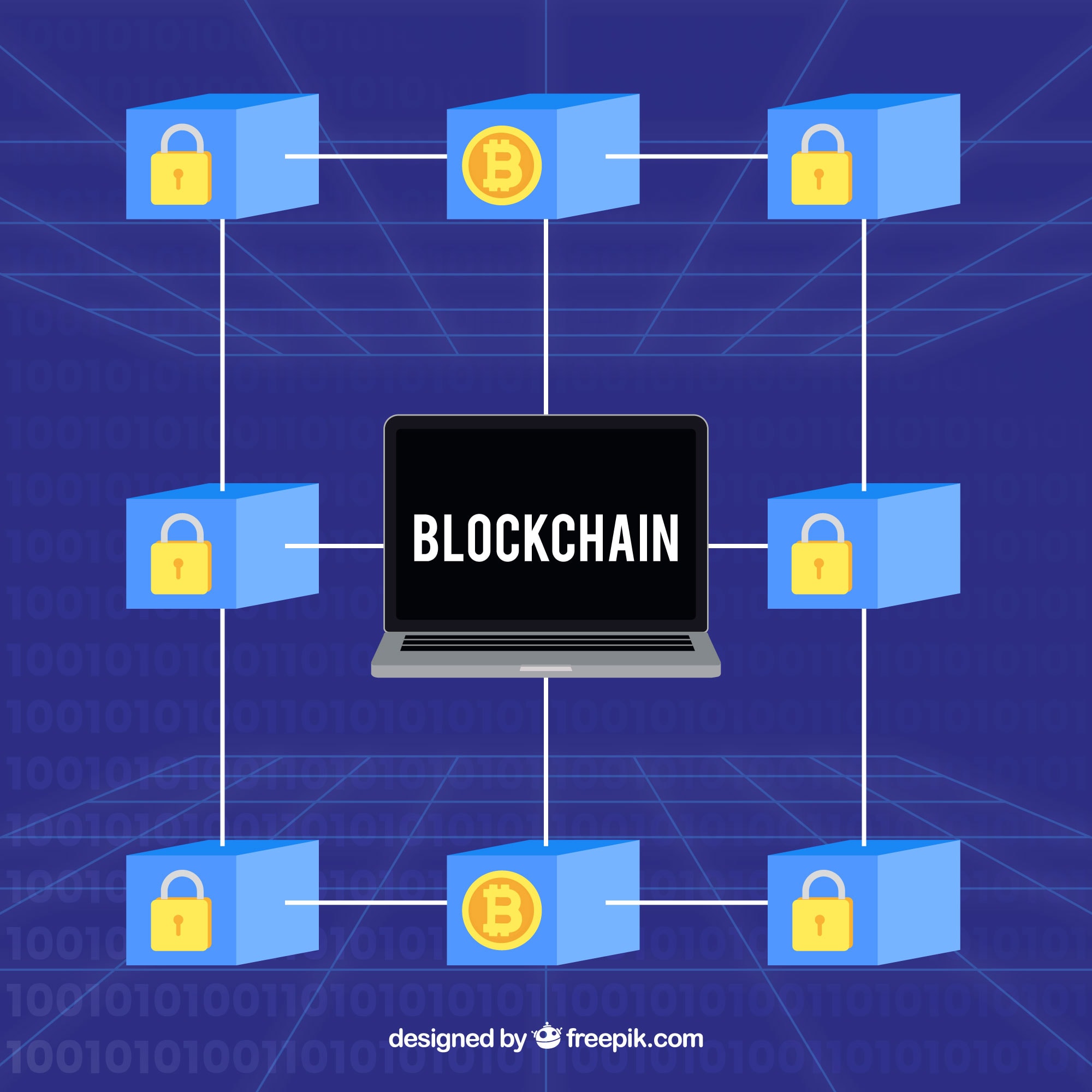 An illustration of a blockchain network.