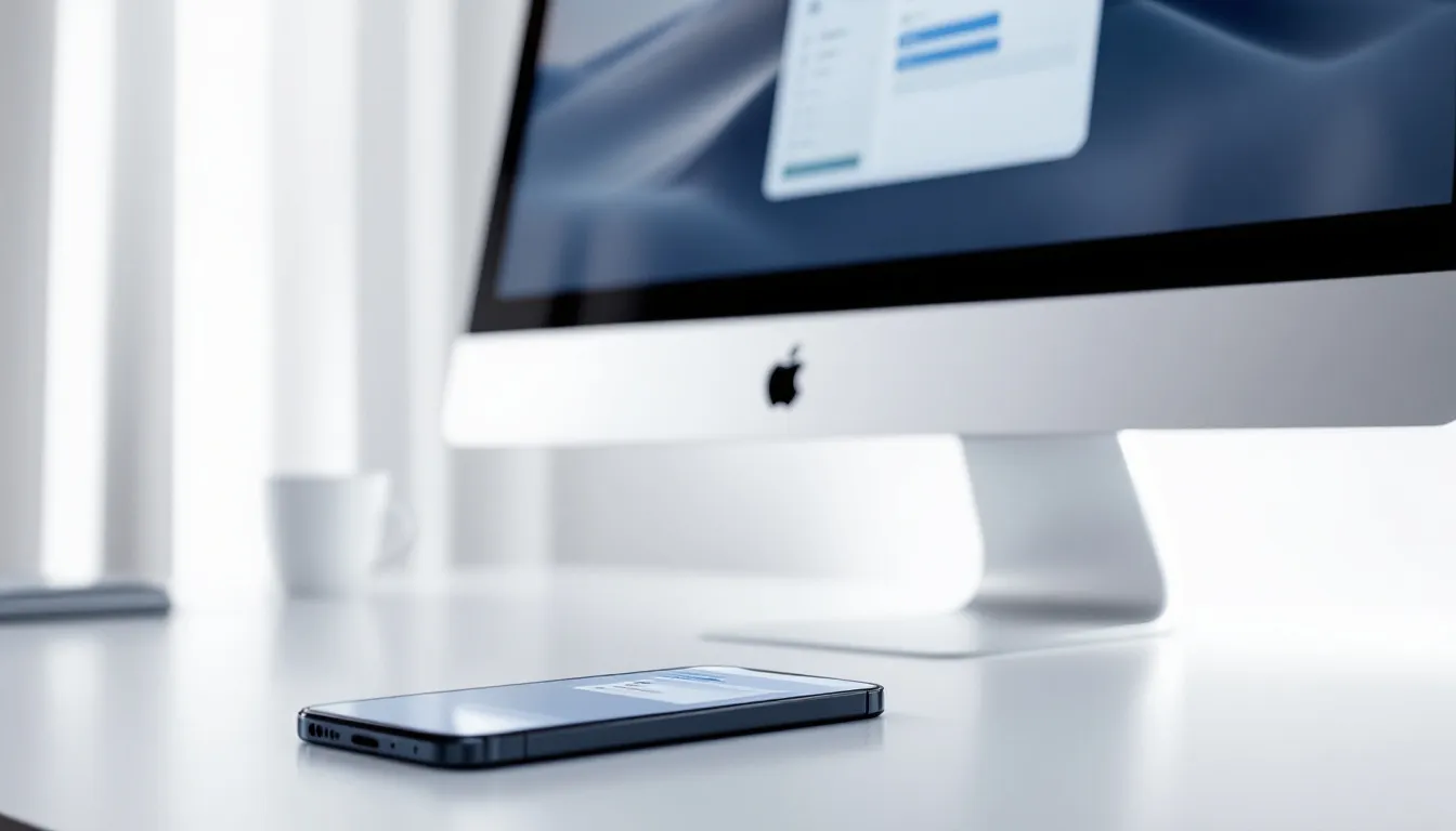Das Apple Pro Ökosystem, dargestellt durch verschiedene Apple Geräte und Software.