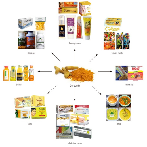 Figure 2: Image showing different functions of Curcuma longa (2).