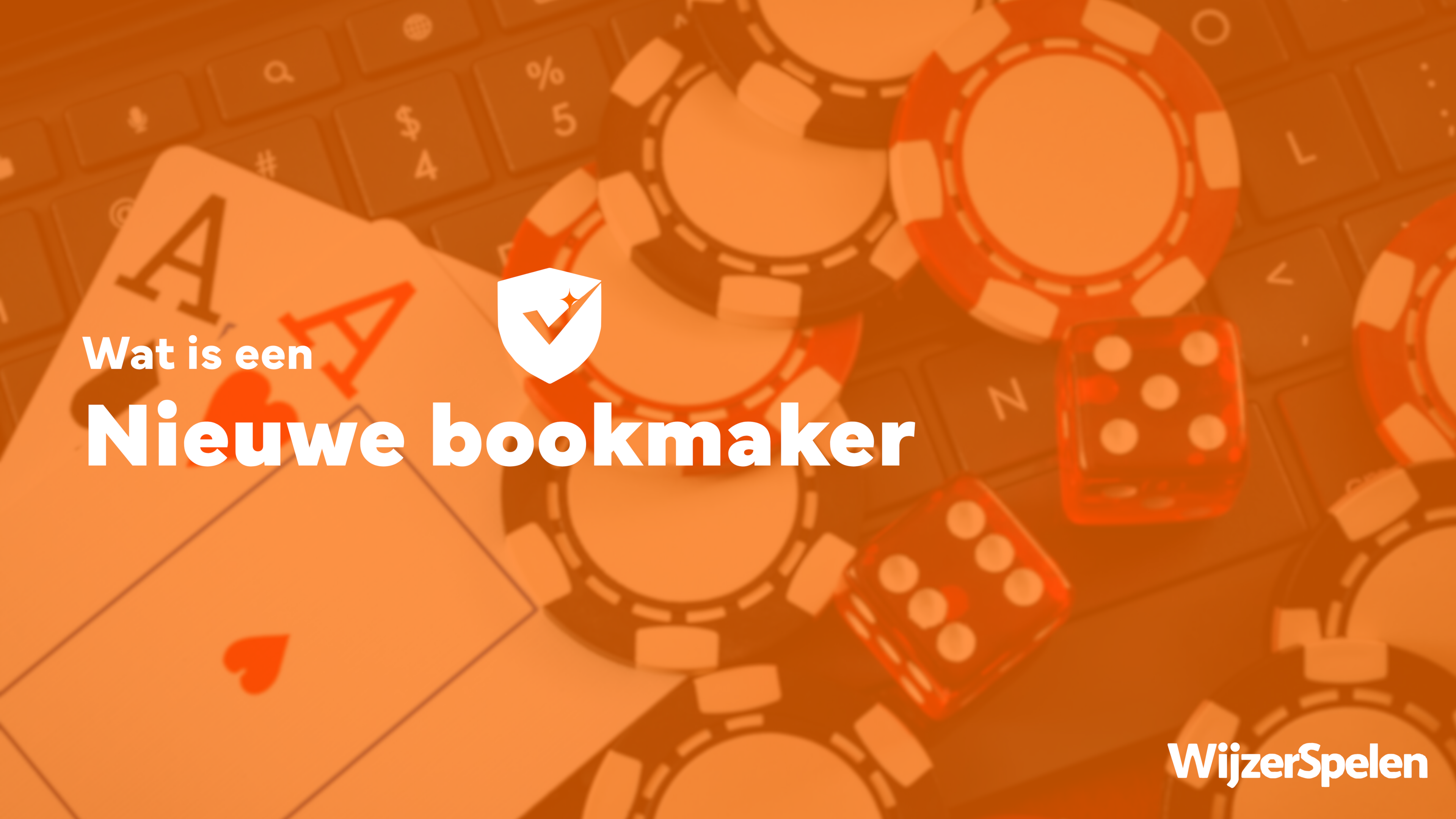 Illustratie met speelkaarten, fiches en dobbelstenen die een nieuwe bookmaker in Nederland toelicht.