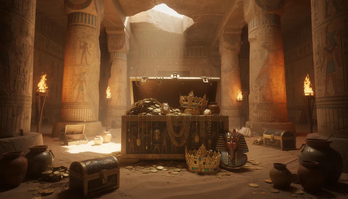 En gammal egyptisk tempelruin med gyllene skatter och väggar täckta av hieroglyfer. Templet utstrålar en mystisk atmosfär och påminner om de populära spelen från Play'n Go, som "Book of Dead" och "Legacy of Dead".