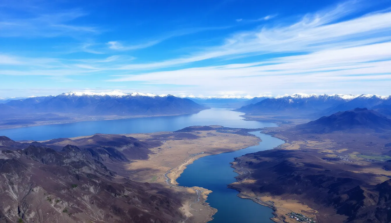 A breathtaking aerial view of a landscape taken from a helicopter during a tour.