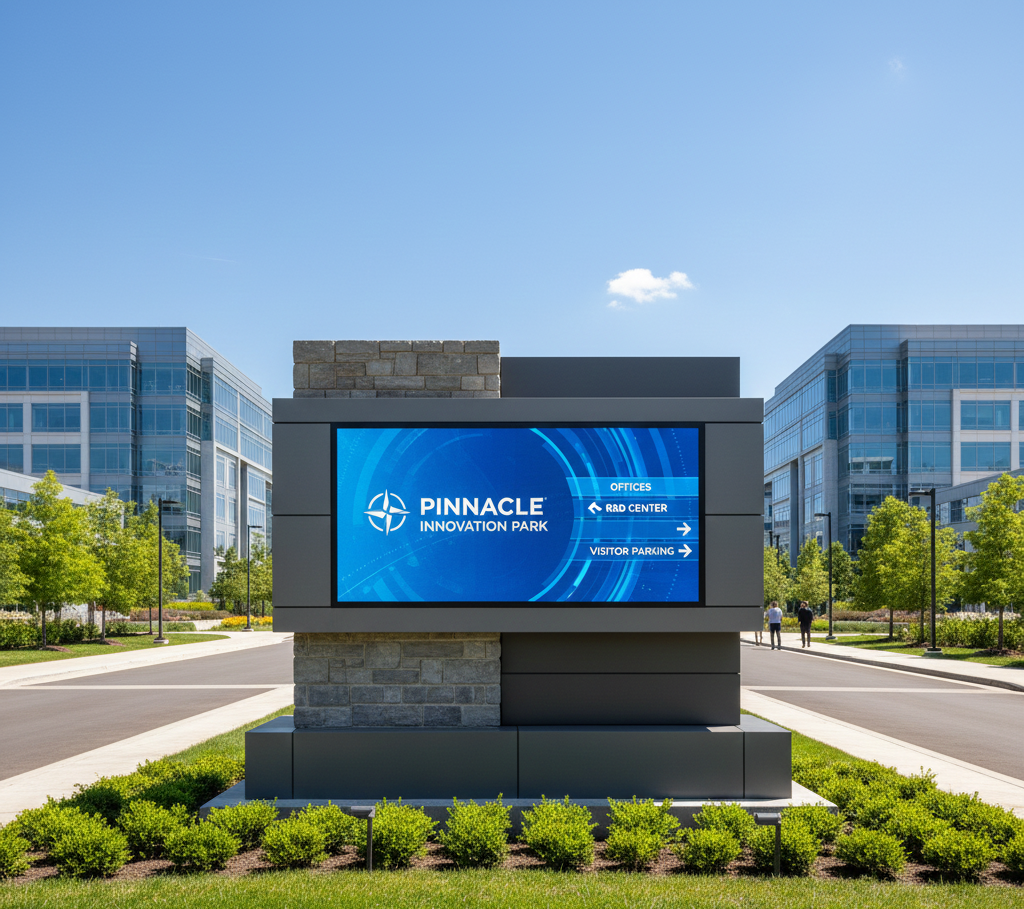 What Are the Different Types of Outdoor Signage? 4 monument style digital signs