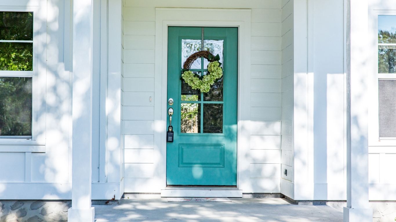 how to pick a front door color - light blue