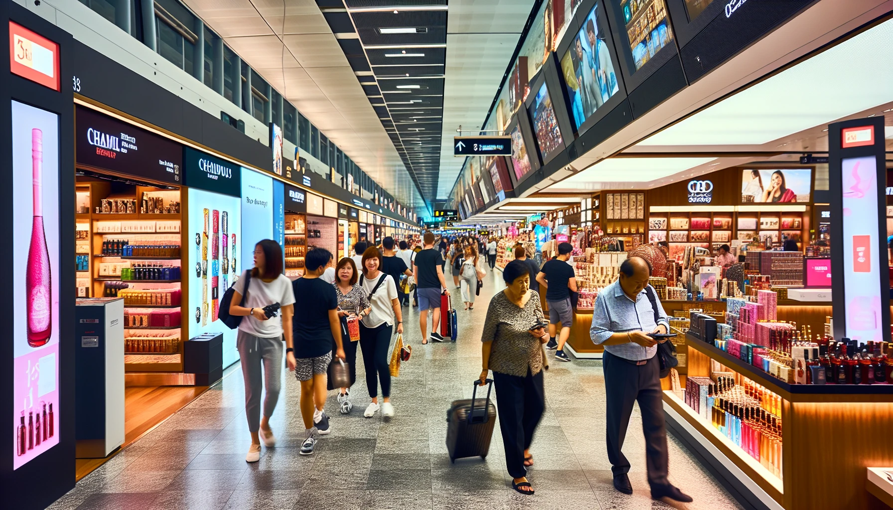 Duty-free shopping area at the airport