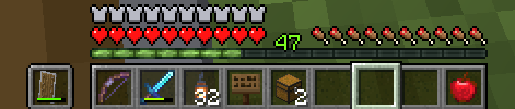 Empty player hotbar slots.