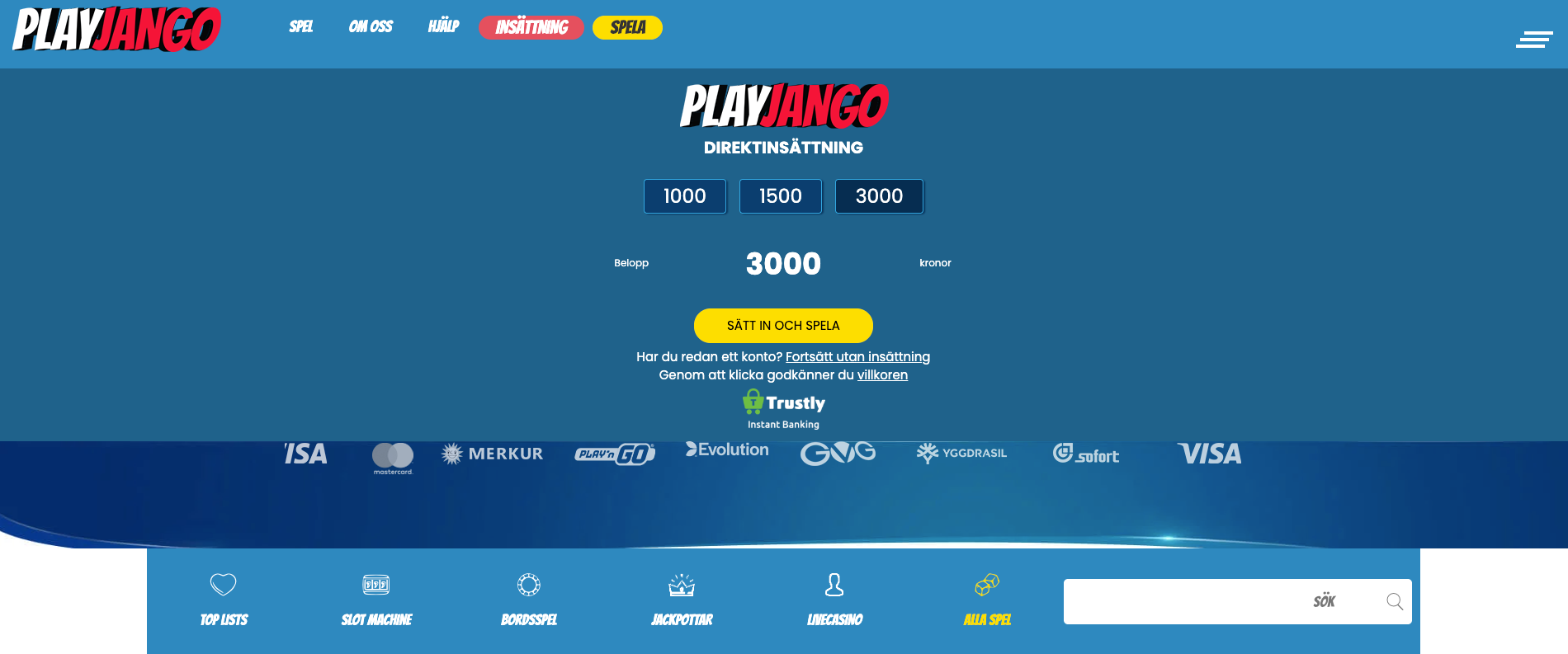 PlayJango casino recension - casino med svensk licens