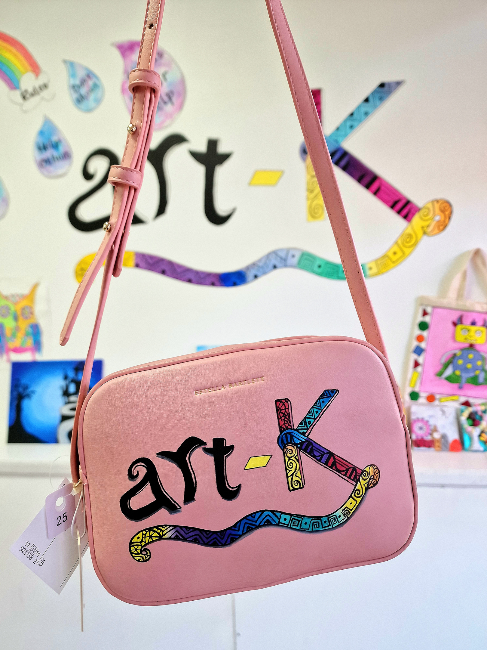 Custom hand painted pink bag for company: "art-K"