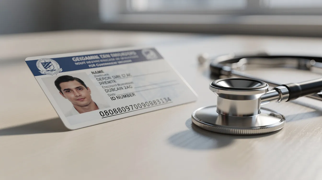 Identification document and stethoscope