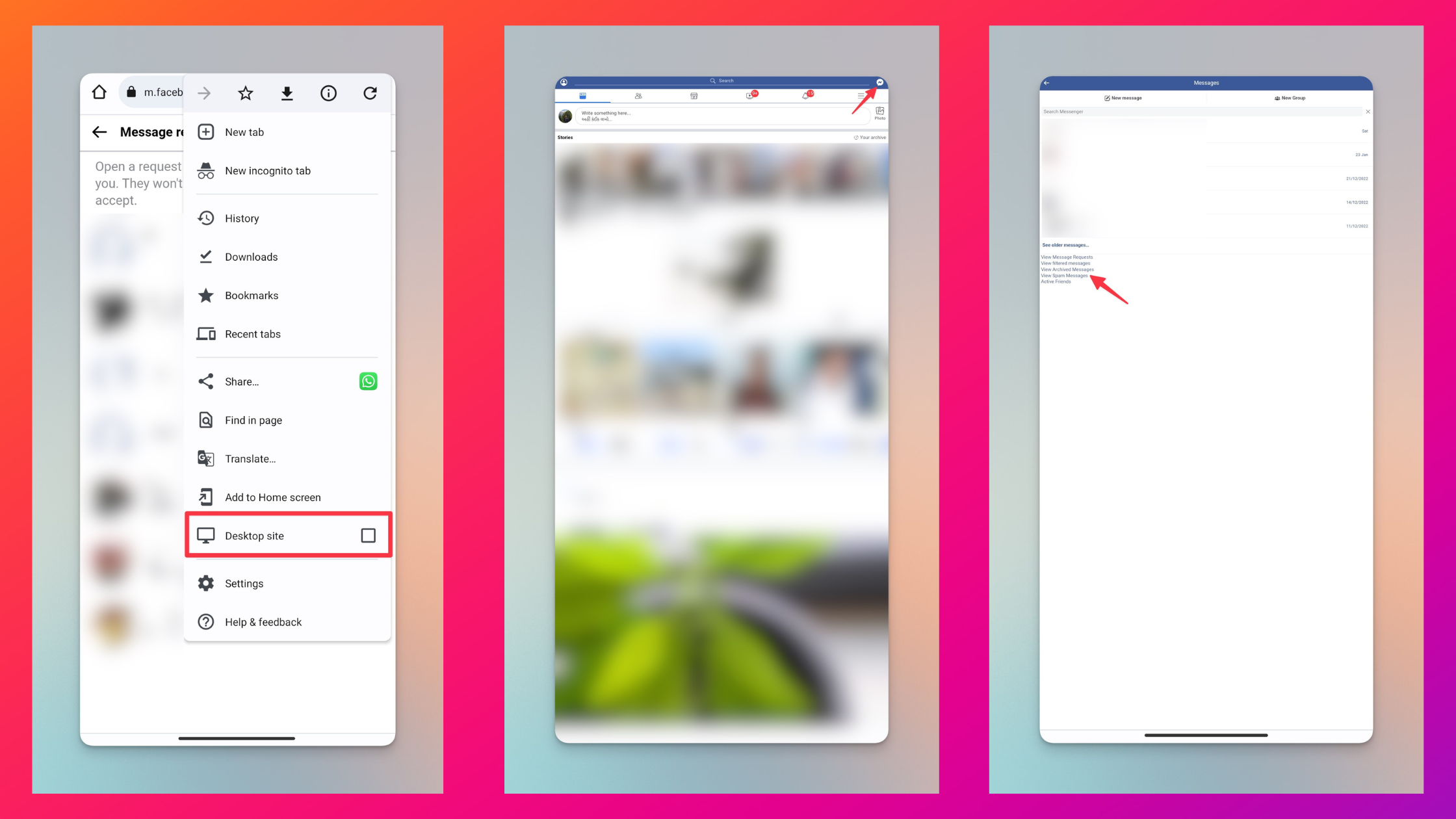 Remote.tools shows the desktop view of Facebook on mobile browser