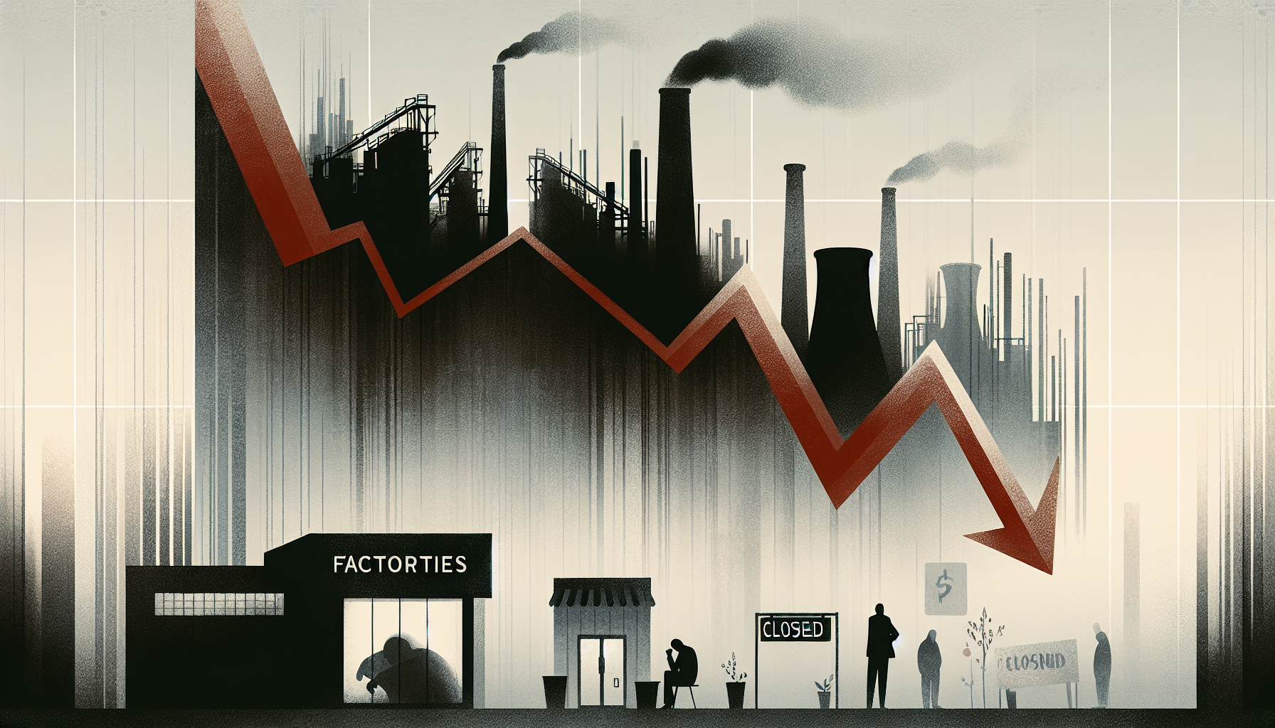 An illustration depicting economic downturns and their effects on the market.