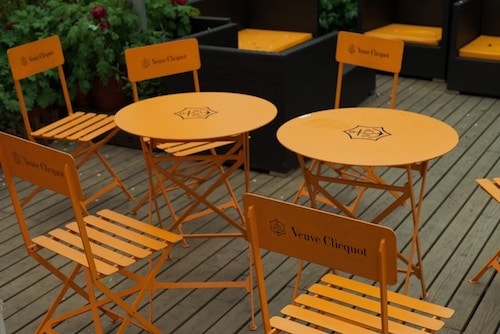 The outdoor dining is as charming as indoors