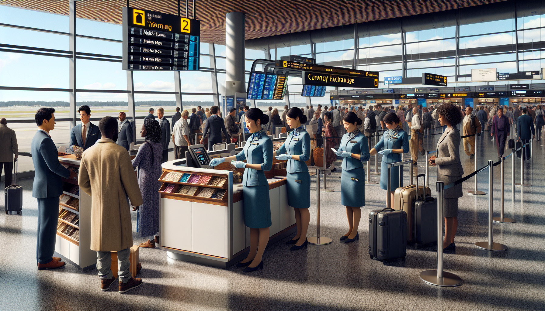 Currency exchange and convenience services in Terminal 4, JFK airport