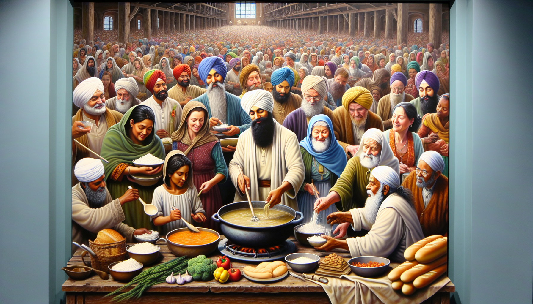Religious community feeding the hungry