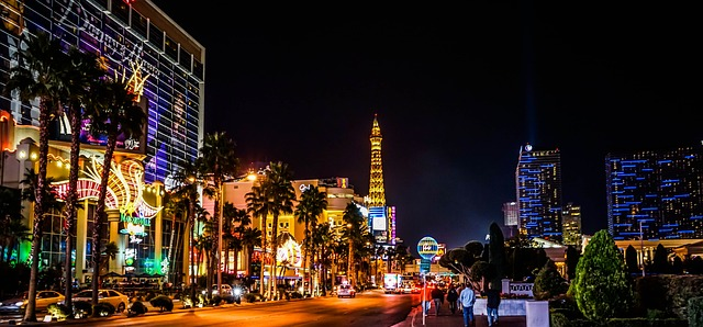 las vegas, night, lights