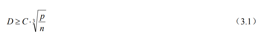 Formula for diameter of the shaft