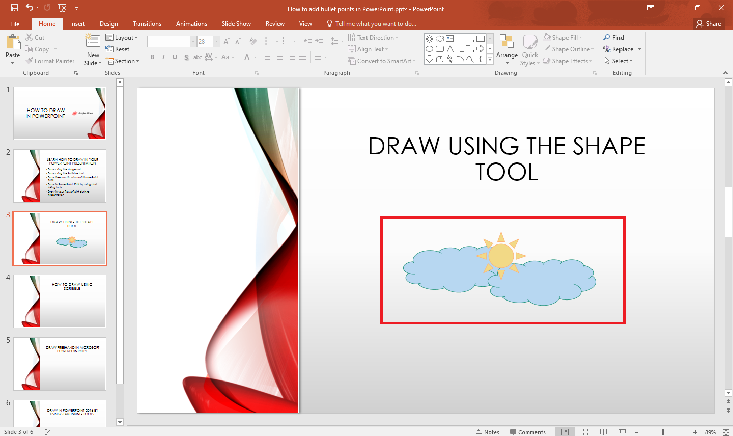 You can now create shapes in drawing form.
