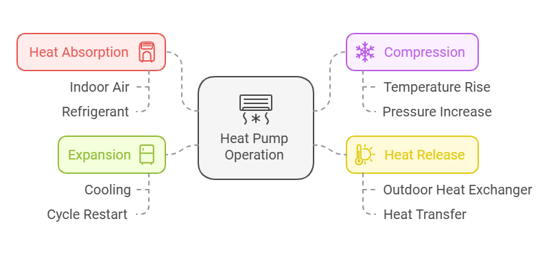 How heat pumps work infographic