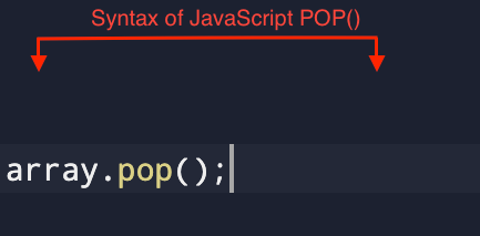 The syntax array method pop()