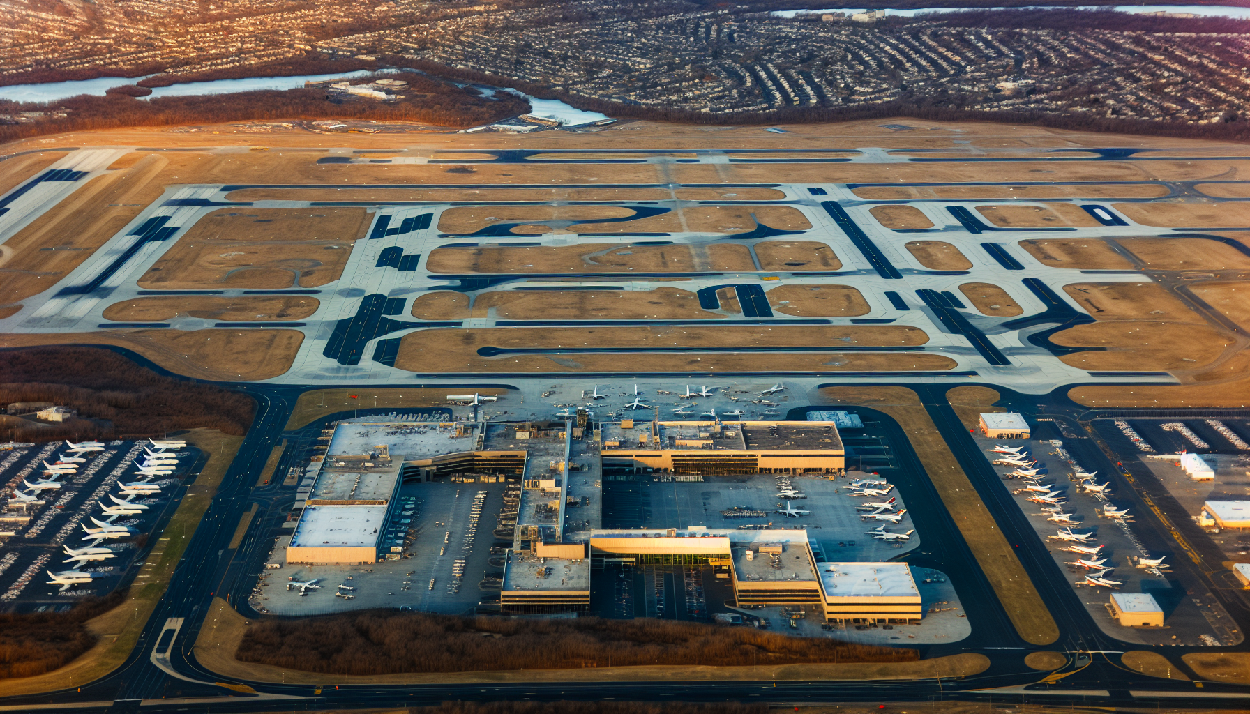 Aerial view of Newark Liberty International Airport