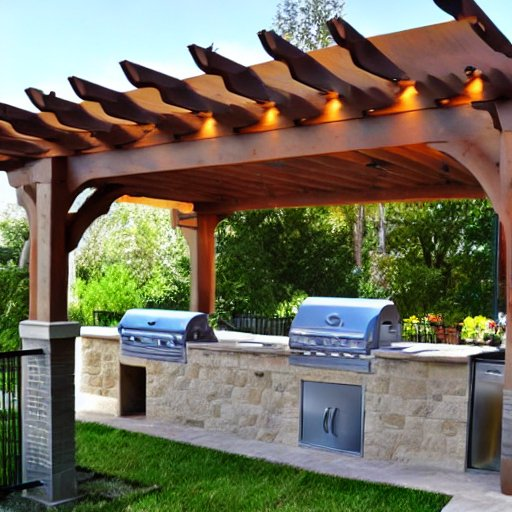 pergola over outdoor kitchen