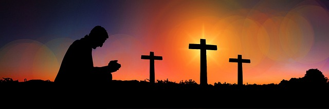 cross, sunset, humility